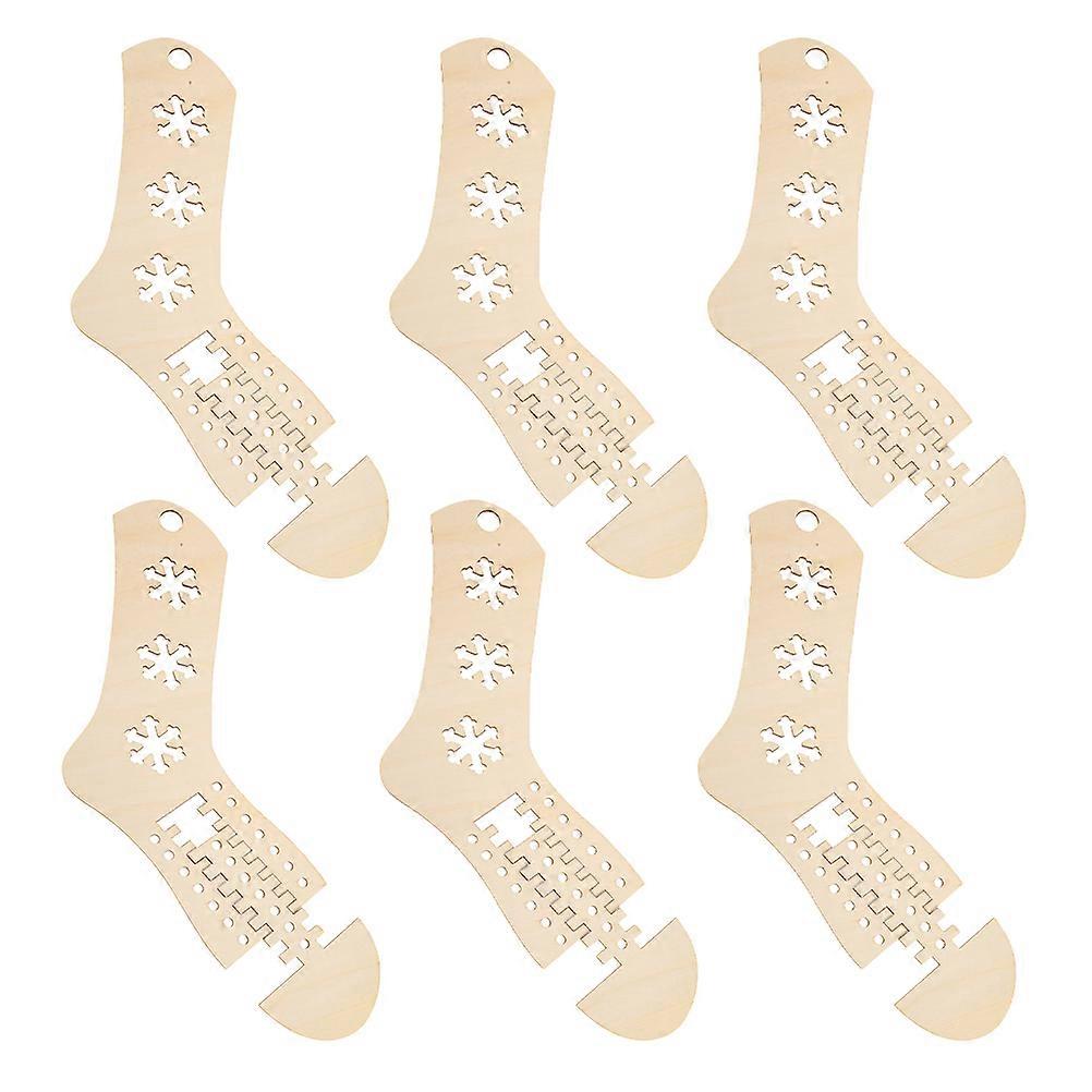 Wooden Sock Blockers for Knitting Adjustable 6Pcs Socks Blocking Tools Set
