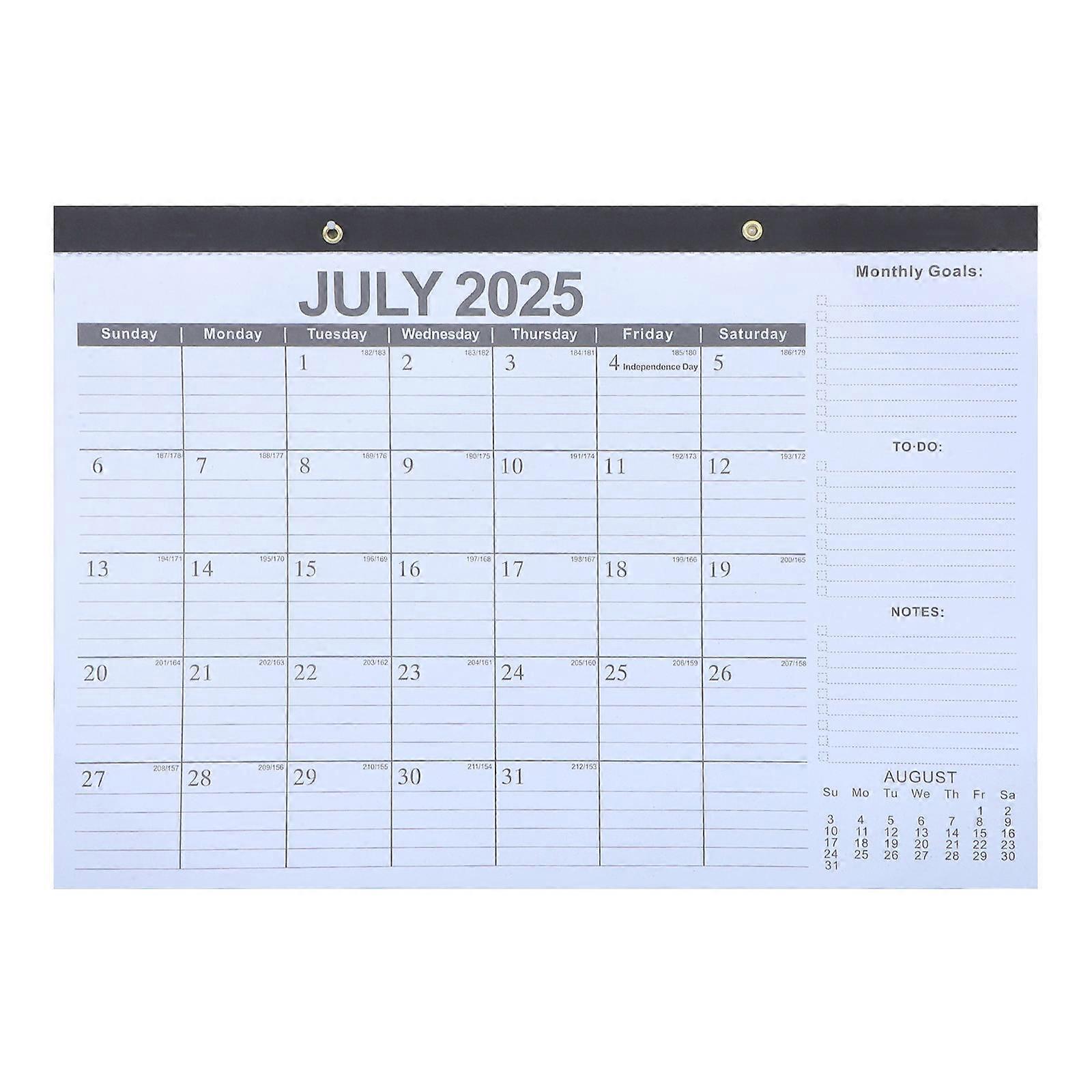 Yearly Wall Calendar English Planner for Hanging with 18 Months Coverage