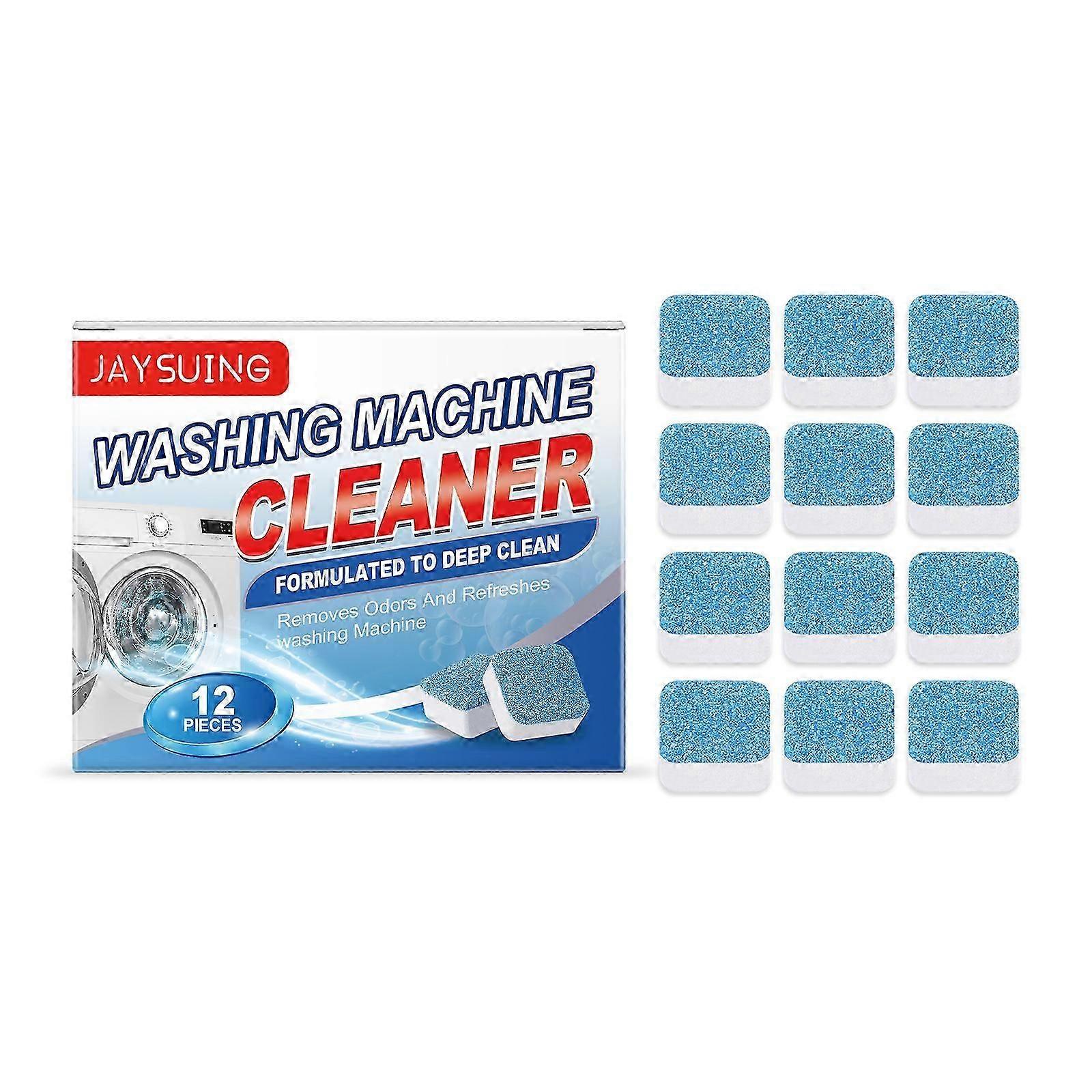 Powerful Washing Machine Cleaning Tablets  12 Effervescent Stain  Sediment Remover for Deep Clean, Extends Machine Lifespan, Easy to Use, Safe for R