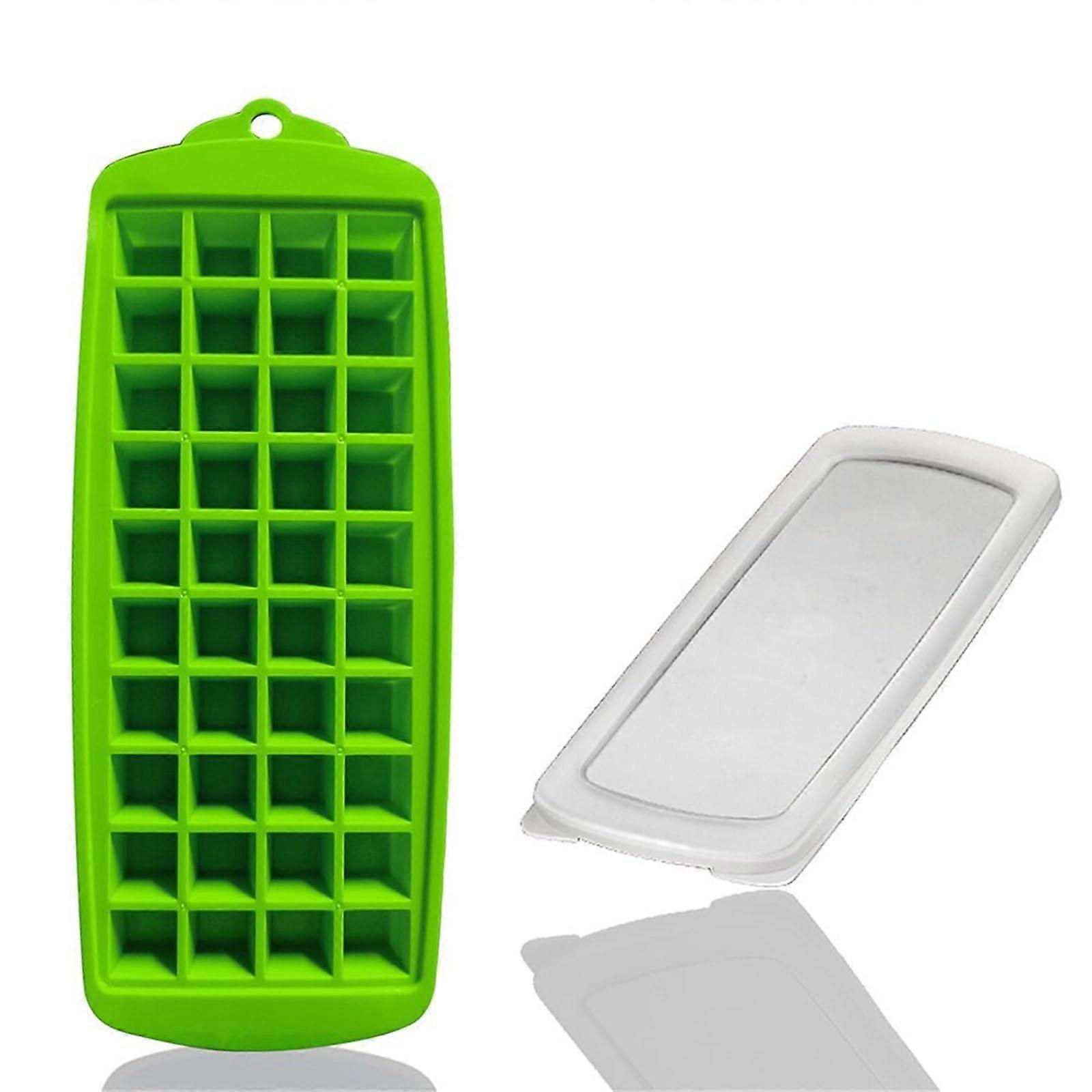 Ice Cube Tray with Lid, Easy Release OdorProof Design, Durable PP Ice Maker for Freezer Drinks