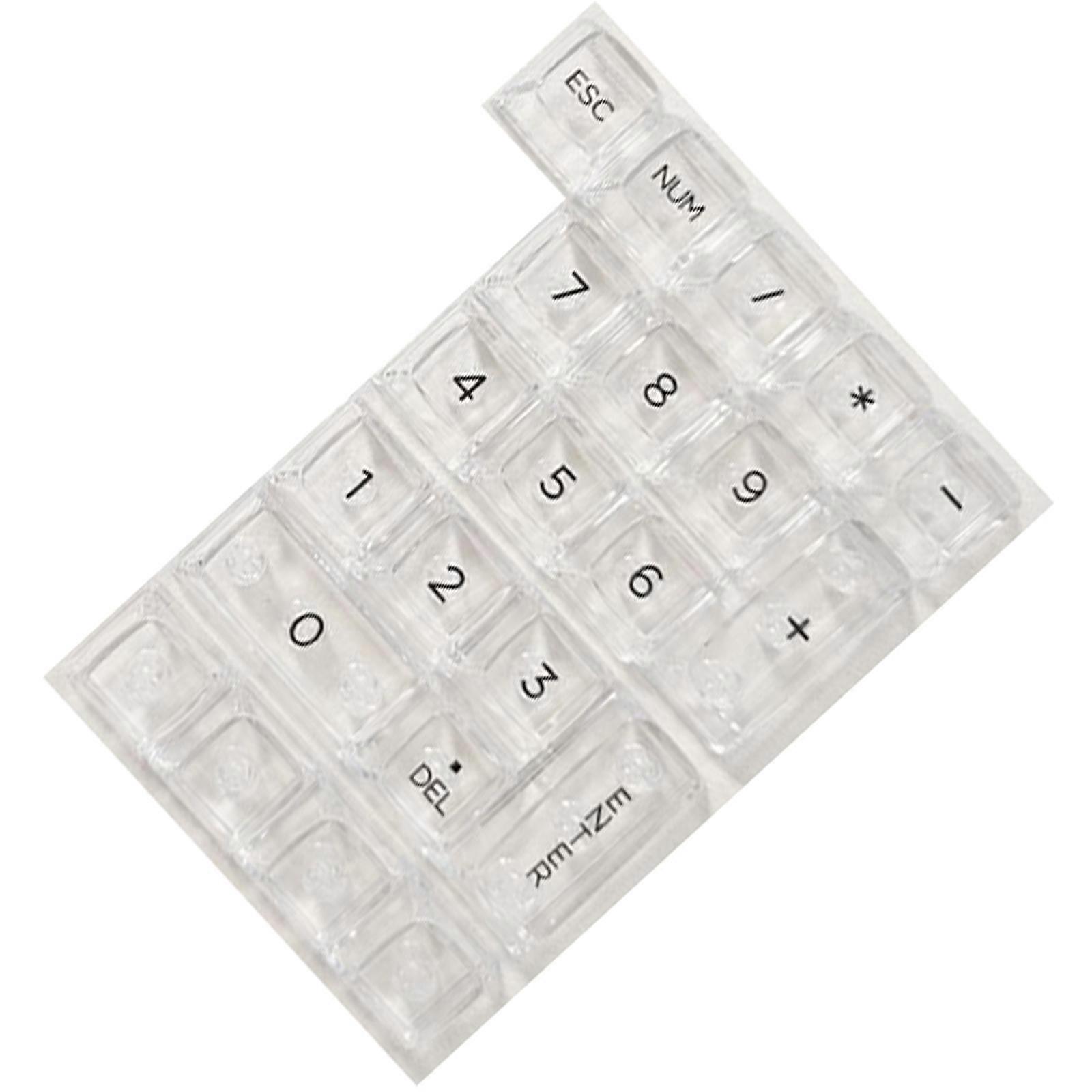 Modernize Your Keypad with 22key Transparent Ice Crystal Design Keycaps, Perfect Fit for Numeric Keyboards Easy to Clean  White
