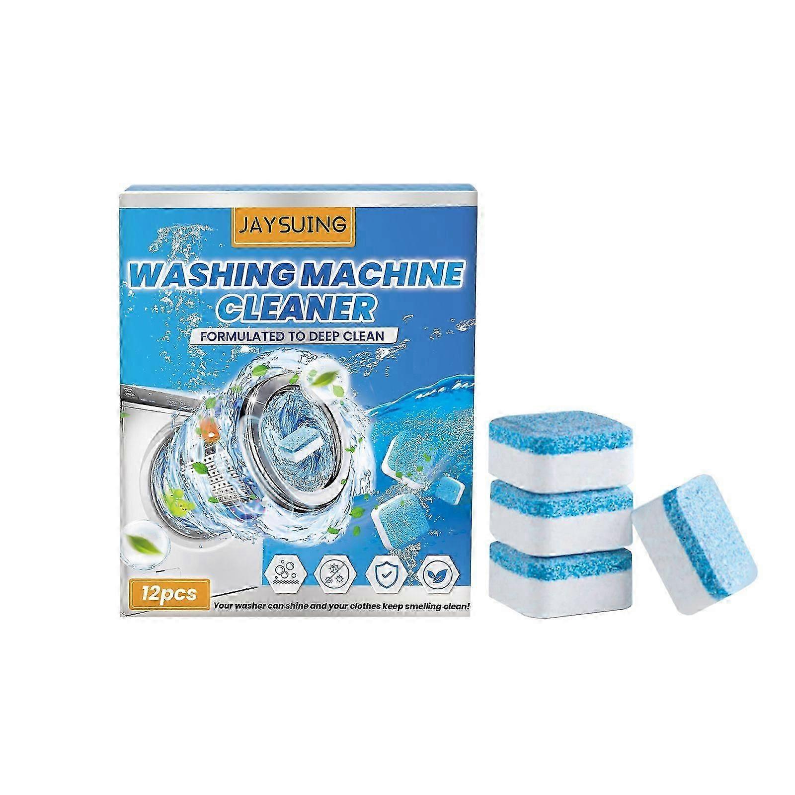 Washing Machine Cleaning Tablets - Deep Clean Odors & Dirt, 12pcs with Baking Soda & Lemon Extract
