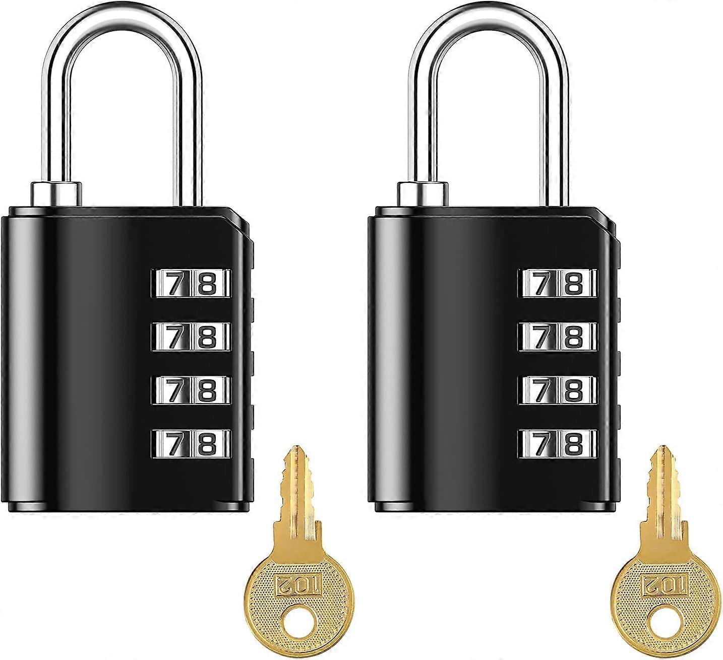 Two keyless combination padlocks, 4-digit zinc alloy combination lock, 10,000 combination options, suitable for outdoor use.