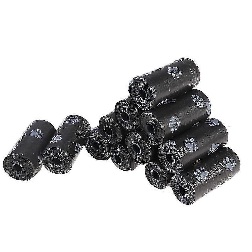 Dog waste bags 12 rolls with paw pattern