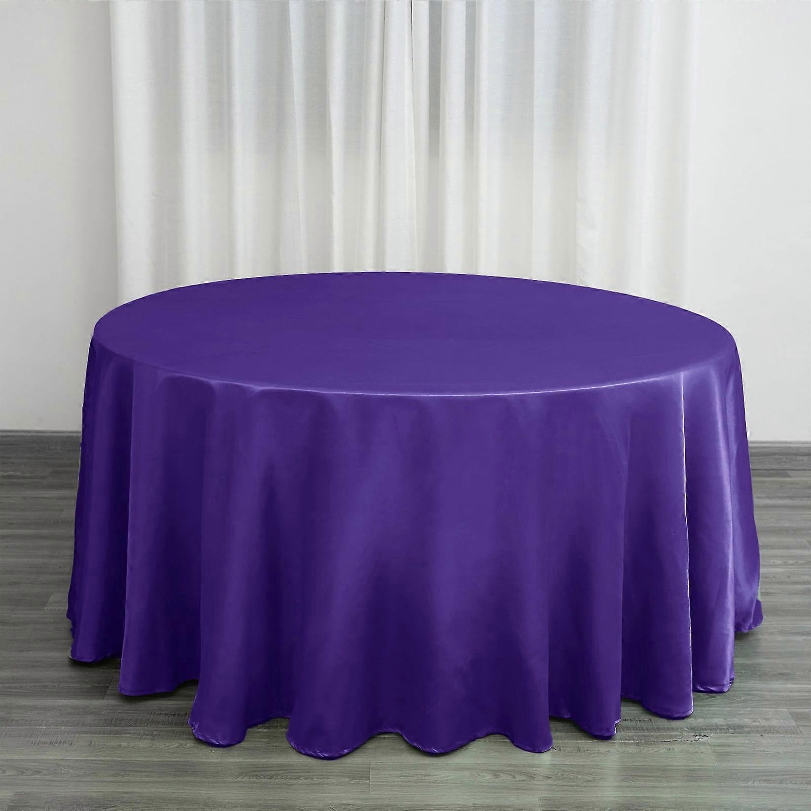BalsaCircle 120" Round Satin Tablecloth Purple