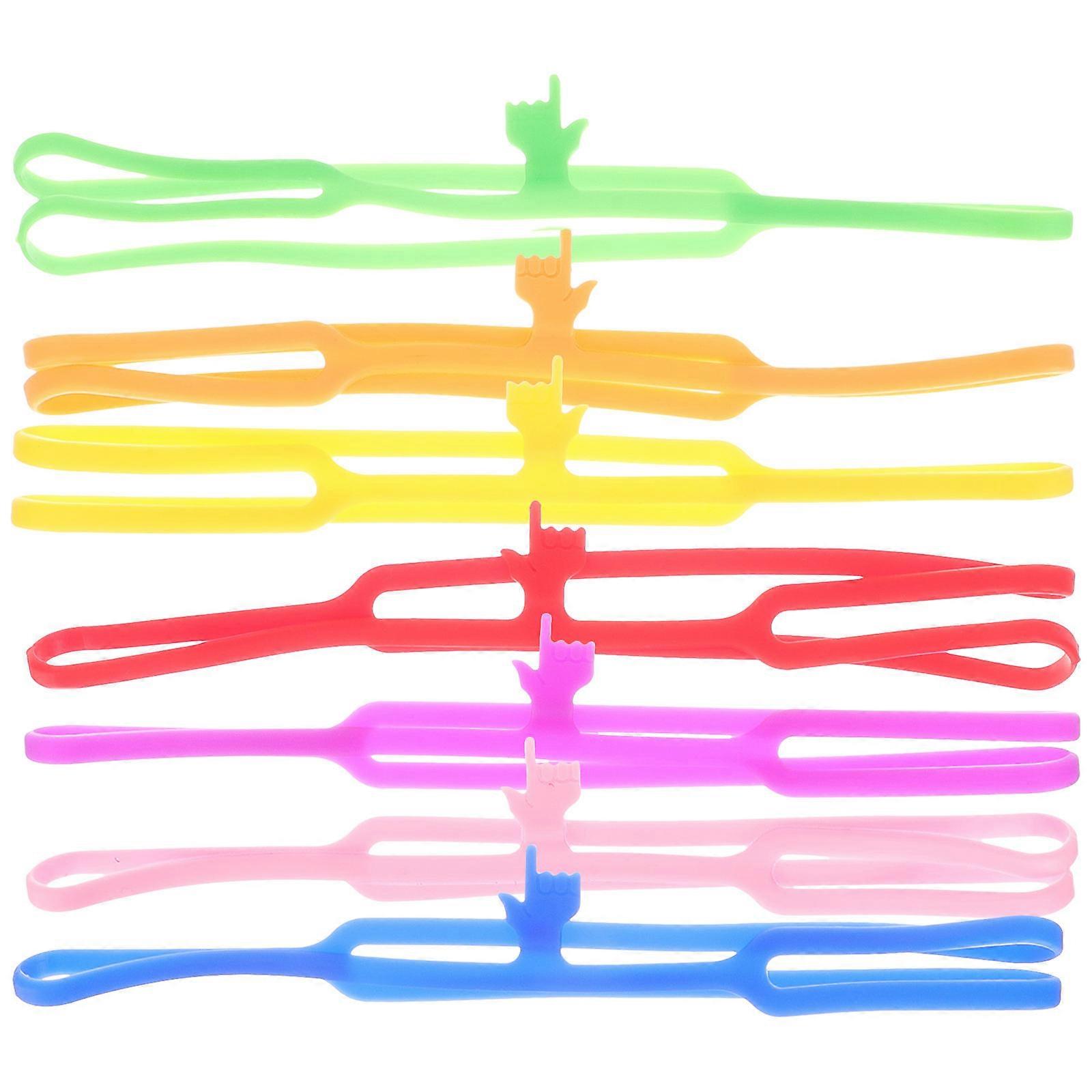 Silicone Finger Point Bookmarks for Reading 7Pcs Assorted Color Silicone Set