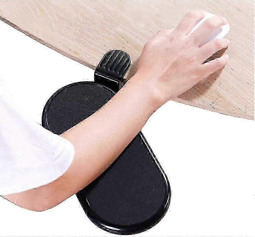 Ergonomic Arm Rest Support for Desk Armrest Pad Rotating Wrist Rest Holder (Black)