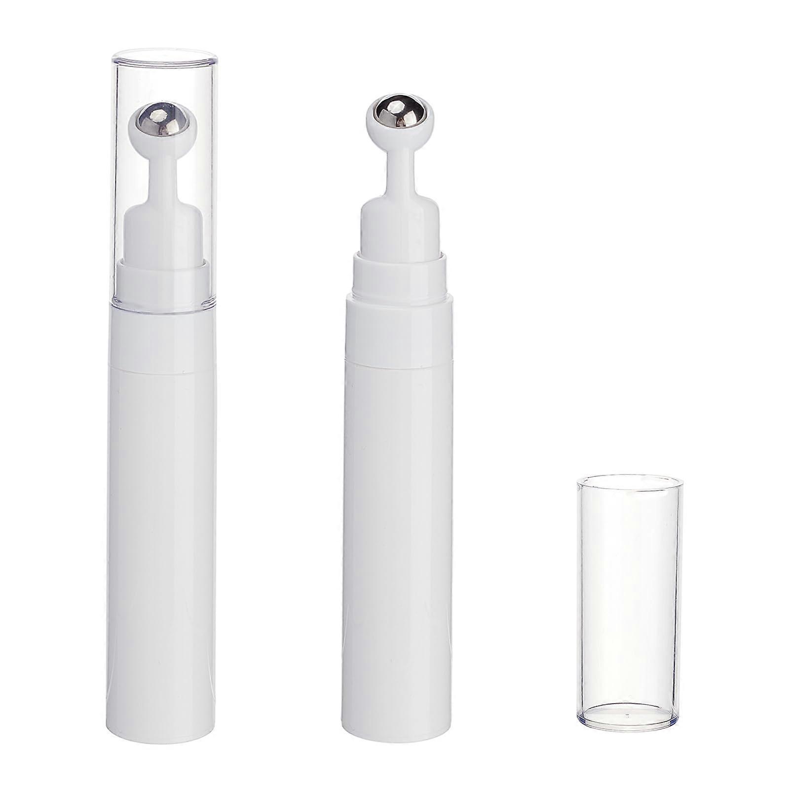 2Pcs 15ml Eye Cream Roller Bottle, Spill Refillable Applicator for Travel, White