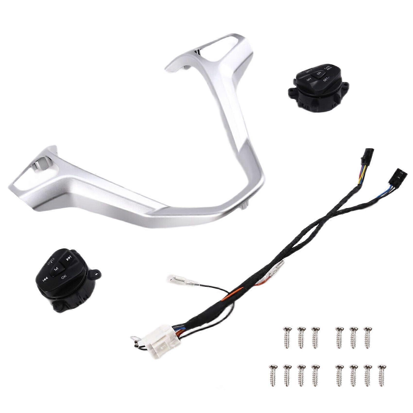 Steering Wheel Cruise Control Switch Multif Button with Trim Frame Harness for Fiesta MK7 MK8 Escort 13-15
