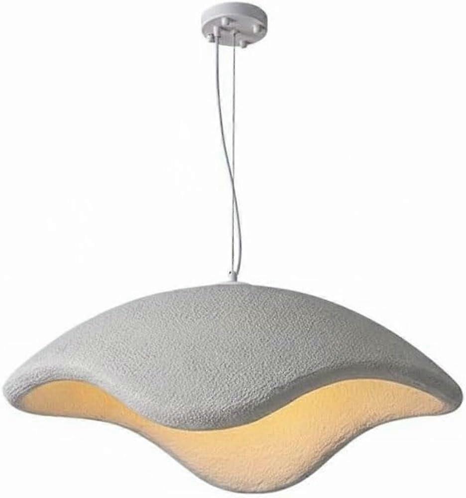 Modern Pendant Light with HandSculpted Wavy Design, White Wave Hanging Lamp E27 LED Adjustable