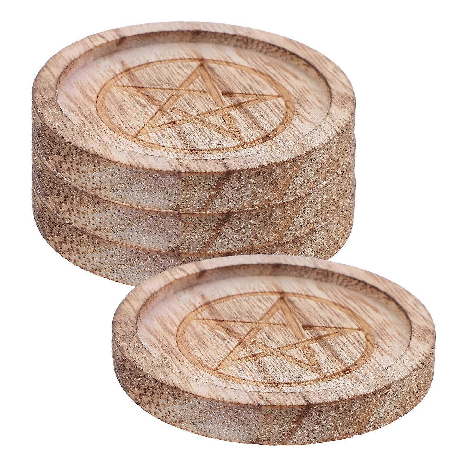 Rustic Pentagram Candle Holder for Ritual Ceremony 4Pcs Tealight Tray