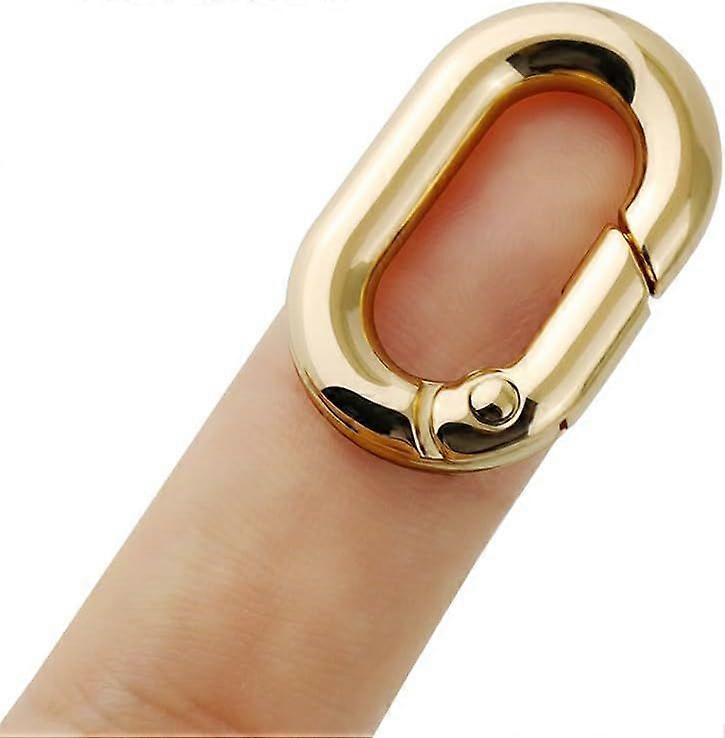 8pcs Spring Oval Ring,Round Carabiner Snap Clip Trigger Spring Keyring