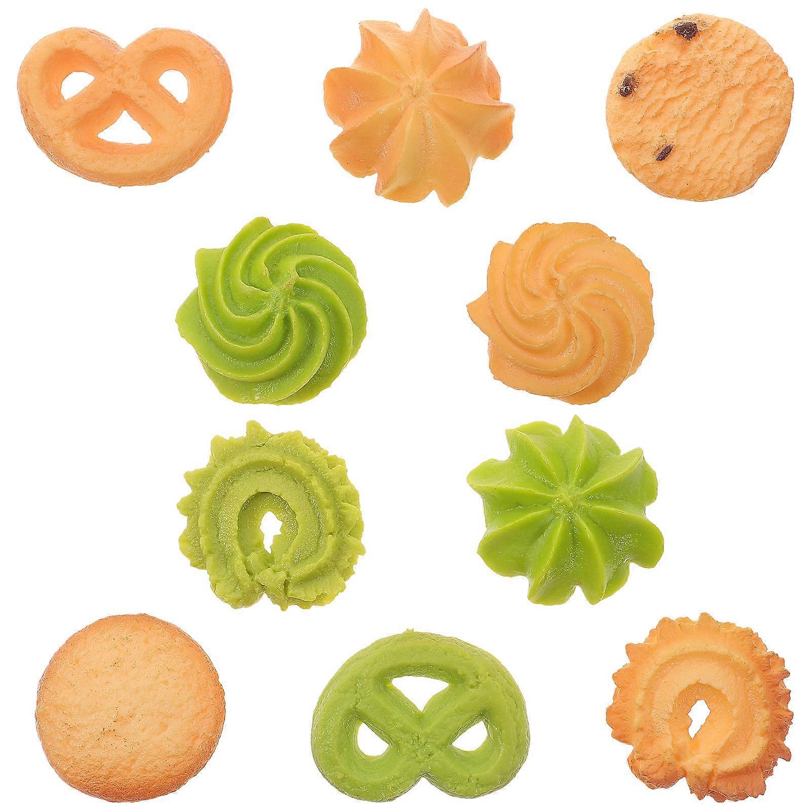 Fake Cookie Models for Decor 10Pcs Realistic Artificial Biscuit Display