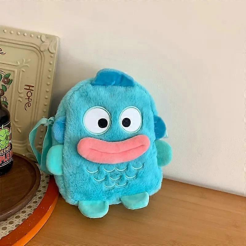 ***Söt sjöjungfru Han Dun Plu axelväska liten fyrkantig axelväska för flickor och studenter mjukisväska i trendig design