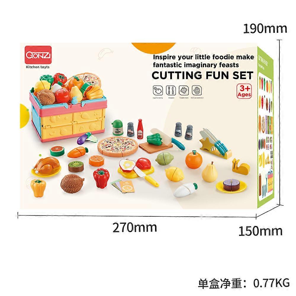 41pcs/set Cutting Fun Set, Folding Basket Fruit and Vegetable Cut Toy, Early Basic Skill Development As Children's Holiday Gift