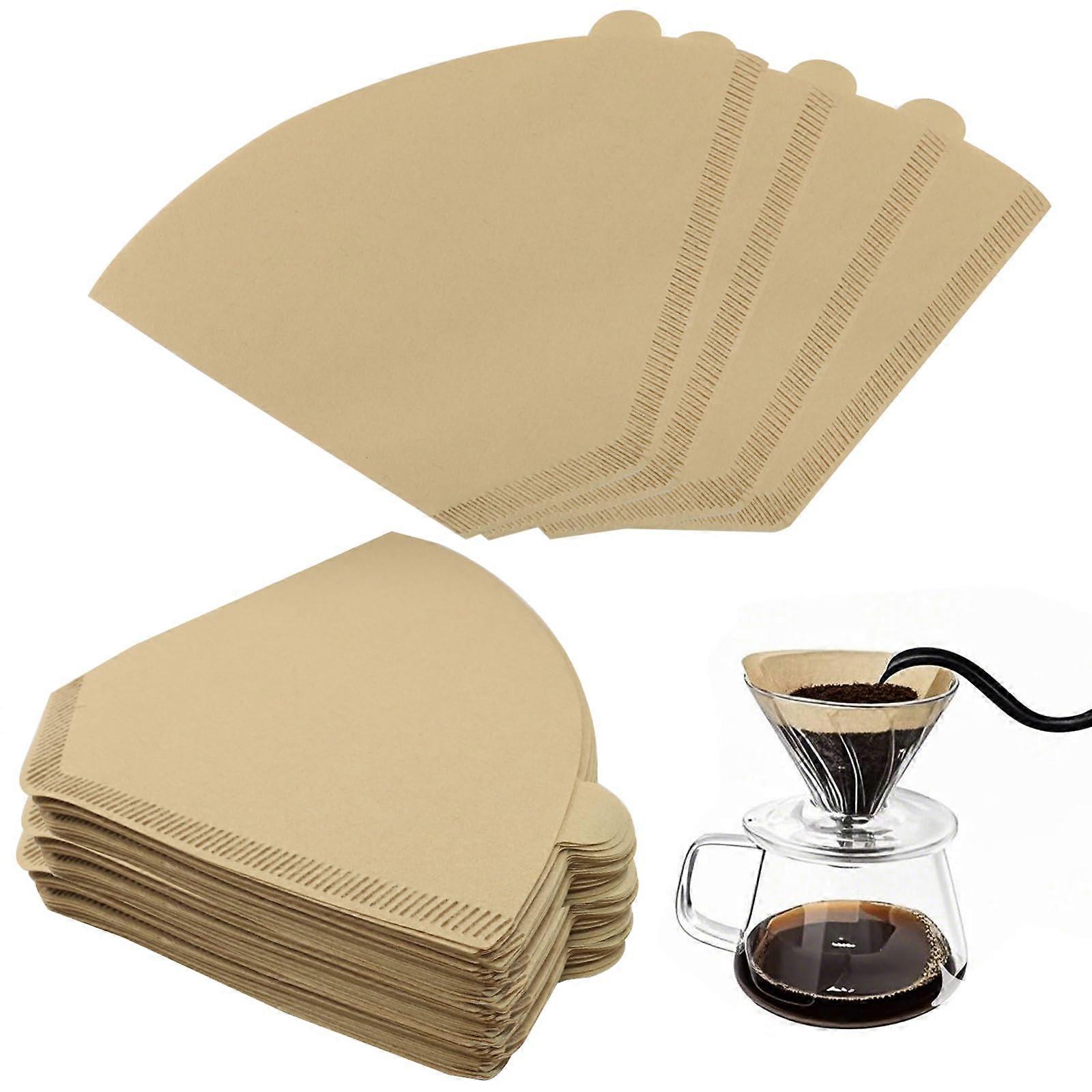 100 Unbleached Cone Coffee Filters Size 04 for 812 Cup Pour Over Drip Maker, Natural Paper