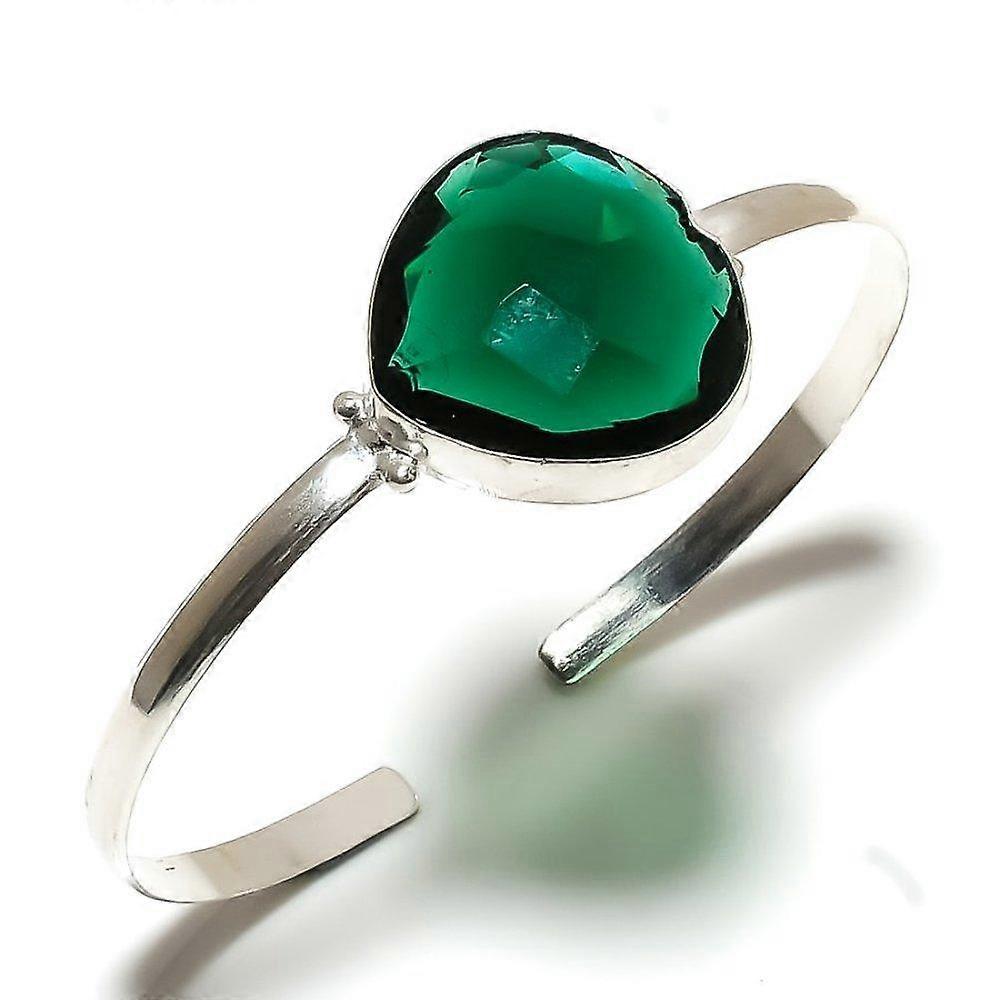 Natural Chrome Diopside Gemstone 925 Sterling Silver Cuff Bangle Adjustable P5z16