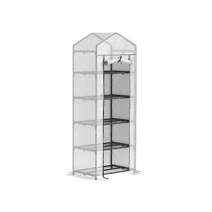 Outsunny 193cm Five Shelf Mini Greenhouse - White
