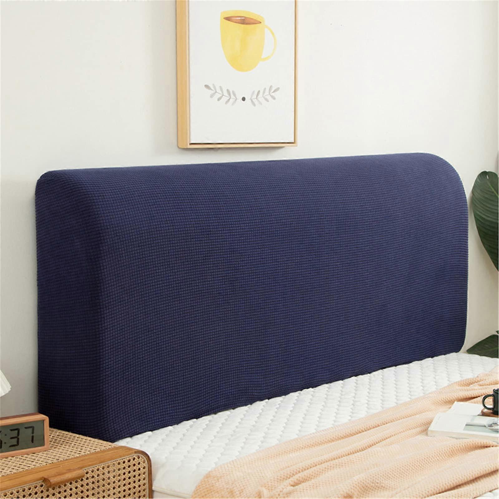 Navy Blue Stretch Headboard Cover Dustproof Protector for Single Double King Beds 150cm