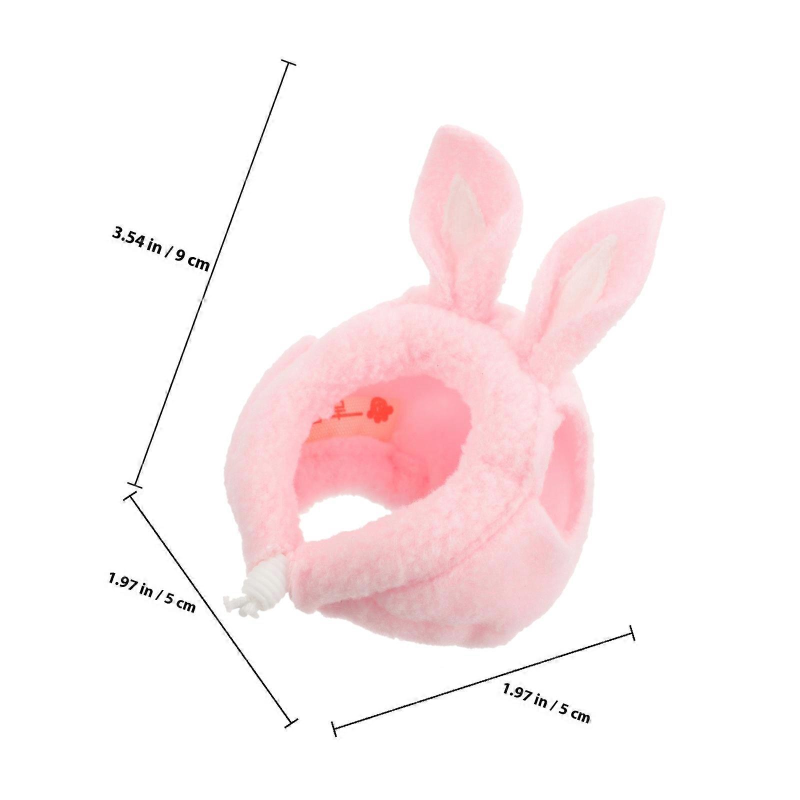 Pet Hat Pink Bunny Shape for Winter Use Comfortable Hamster Hat