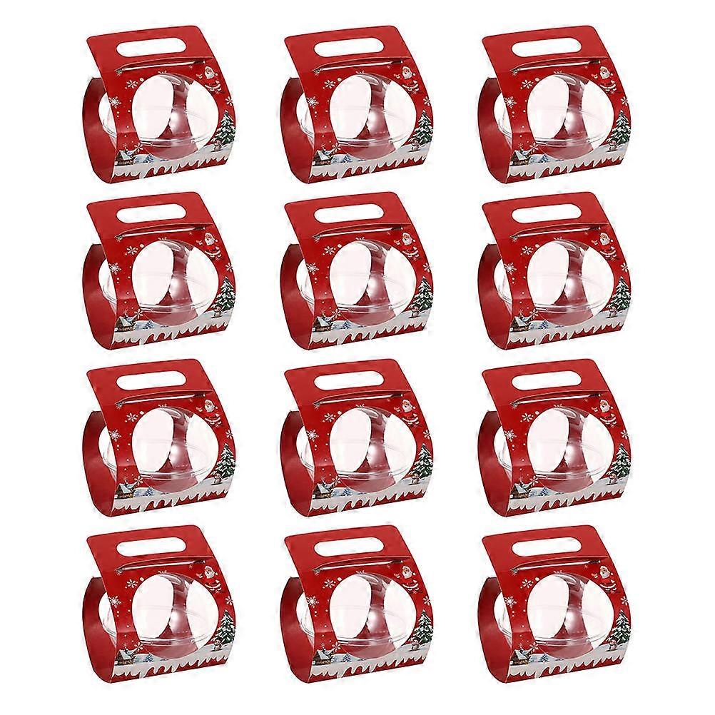 Christmas Themed Wrapping Boxes Decorative Packaging For Guests Family 12 Sets Unique Design Rectangular Shape Durable Use