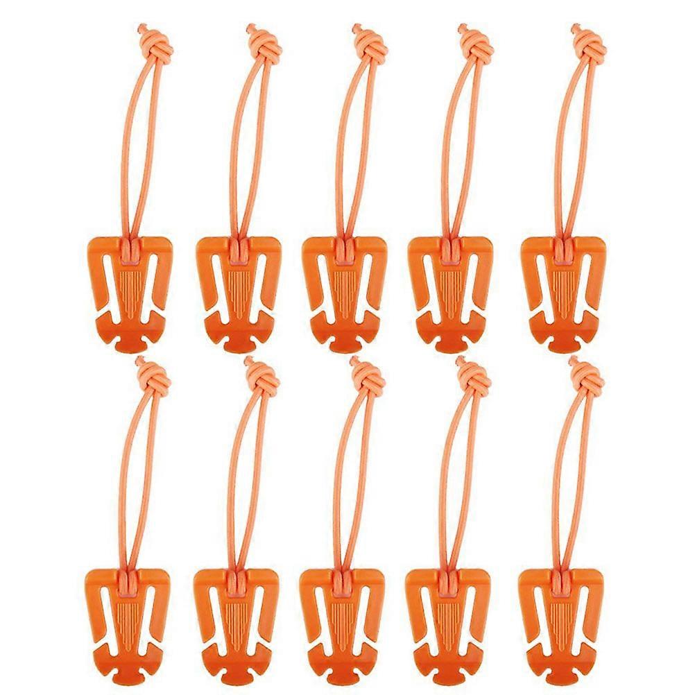 Buckle Clips with Elastic String for Webbing 10Pcs Orange Tactical Strap
