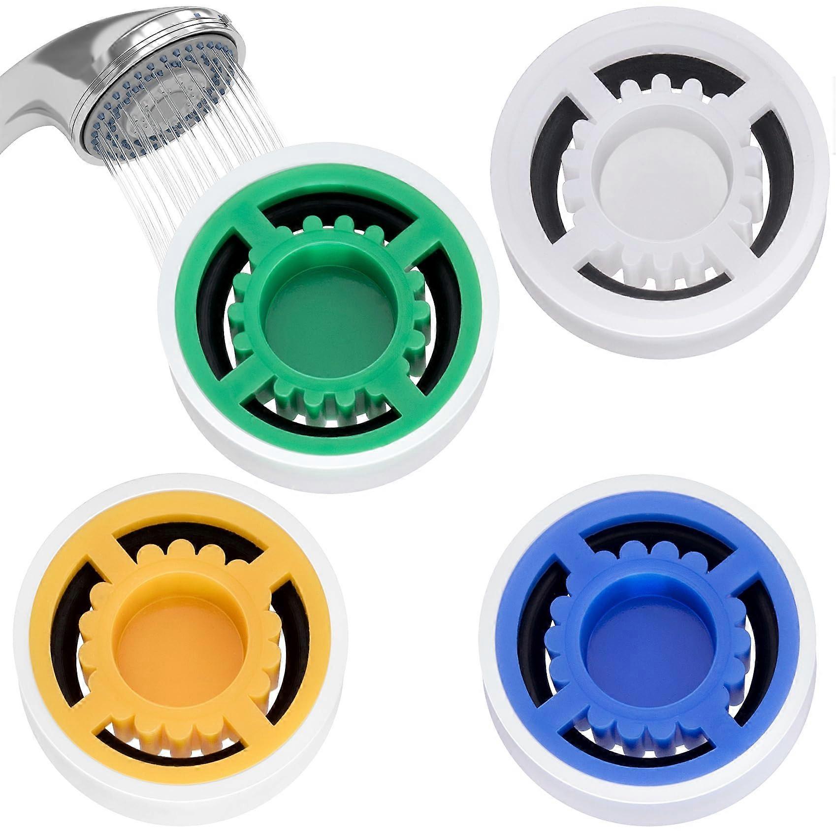 4 Pack Adjustable Shower Flow Restrictor Valve, Water Saving Head Adapter with 1.52.5 GPM Options