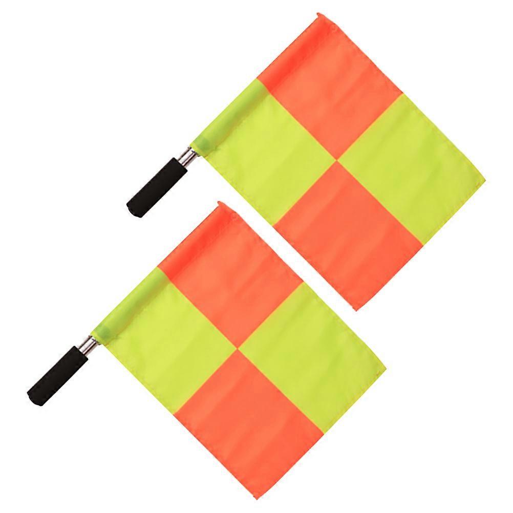Referee Flag Soccer Large Checkered Pattern Made of Polyester for 10Pcs