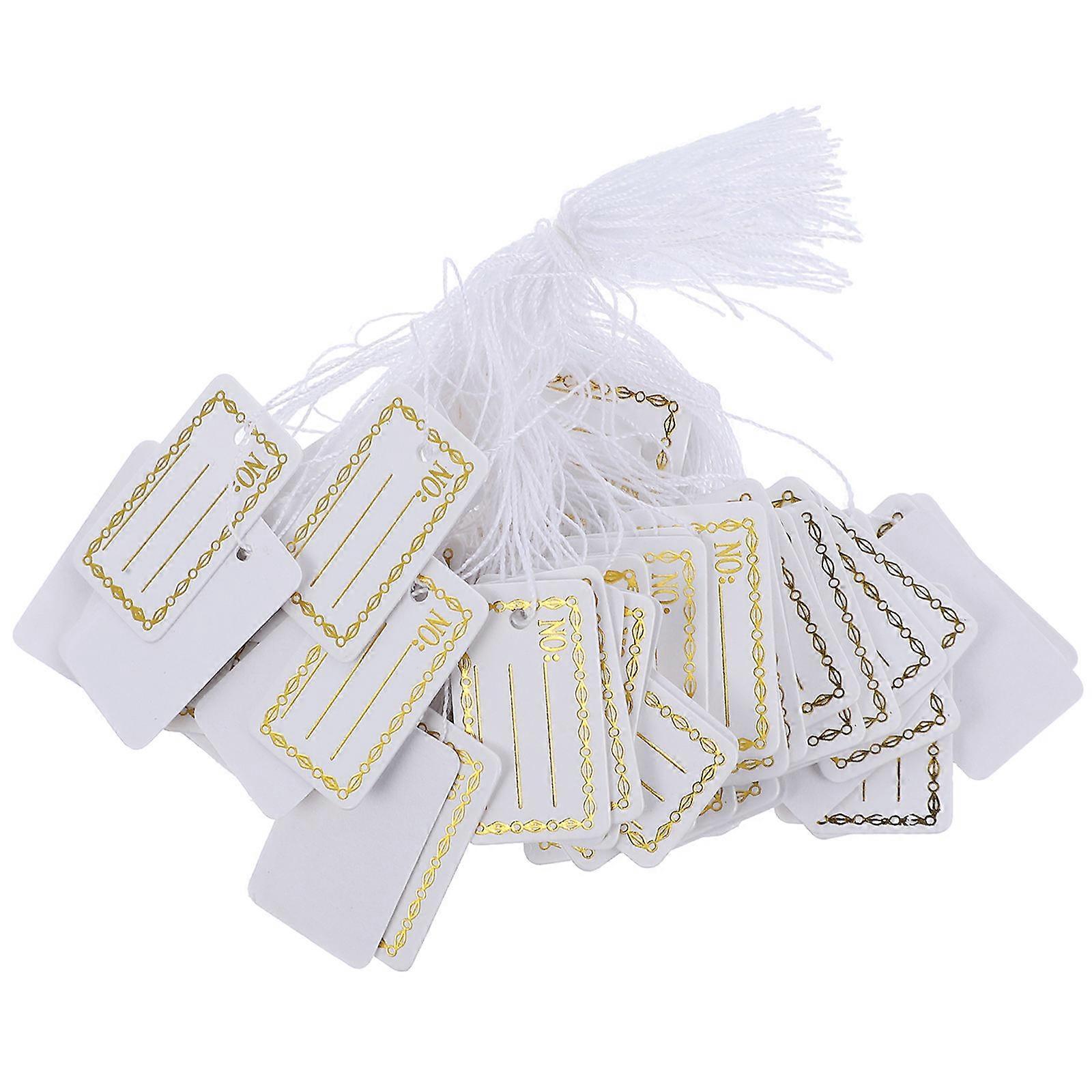 White Paper Price Tags for Decoration with Cotton String 500Pcs Practical Display Labels