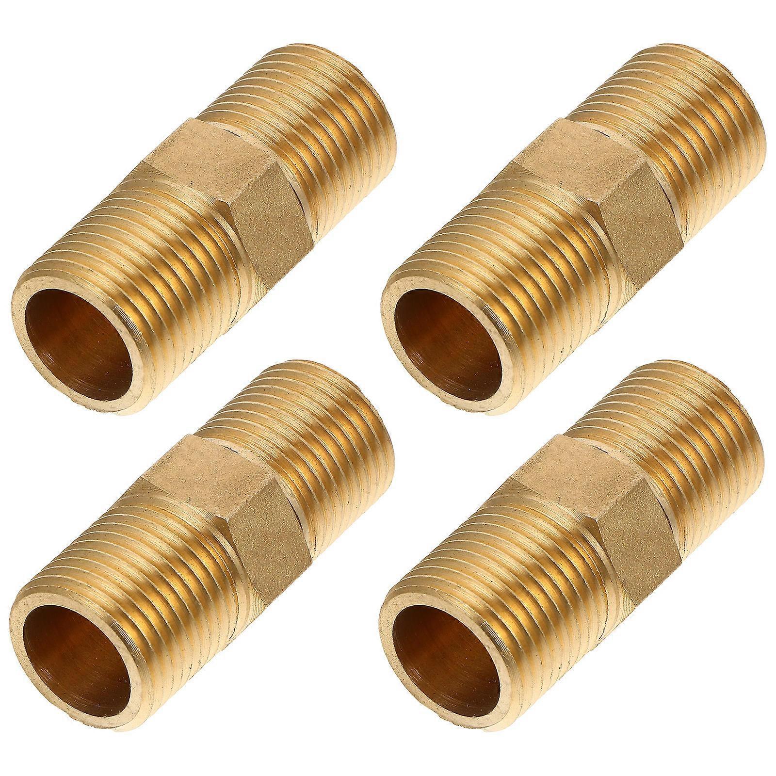 4Pcs Golden Brass Npt Pipe Fitting for Gas Pipe Quick Release Adapter