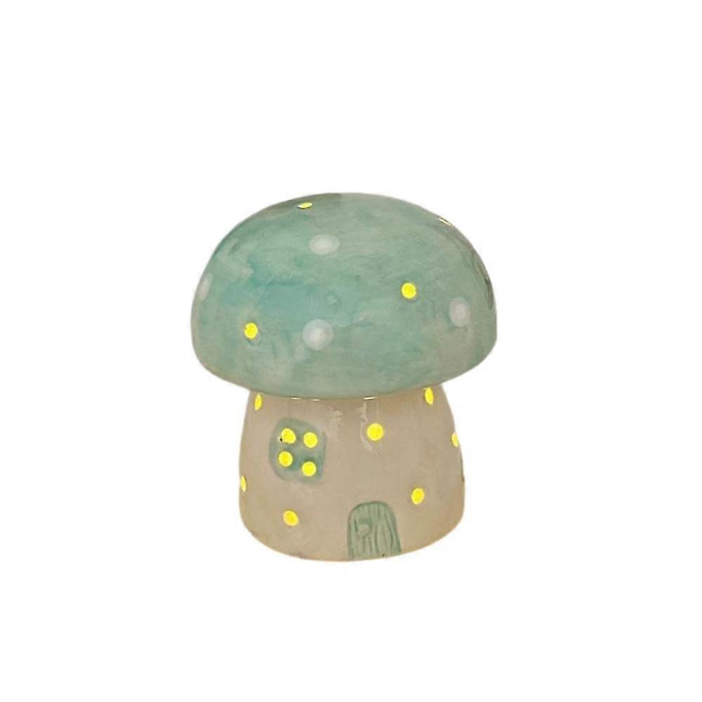 Mushroom Night Light Ceramic Bedside Lamp with 360° Ambient Lighting and Compact Stable Base