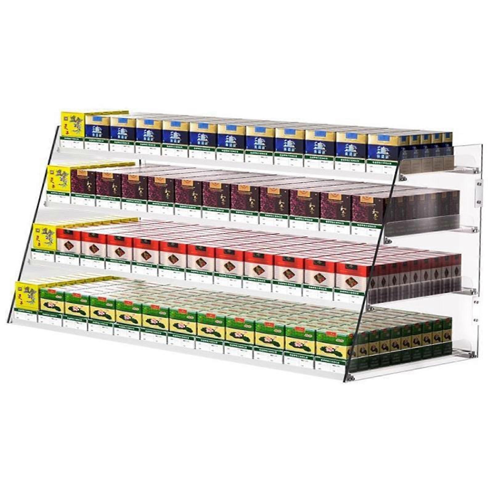 Cigarette Display Rack with Automatic Dispensing, Clear Acrylic Wall Mounted Holder for Retail