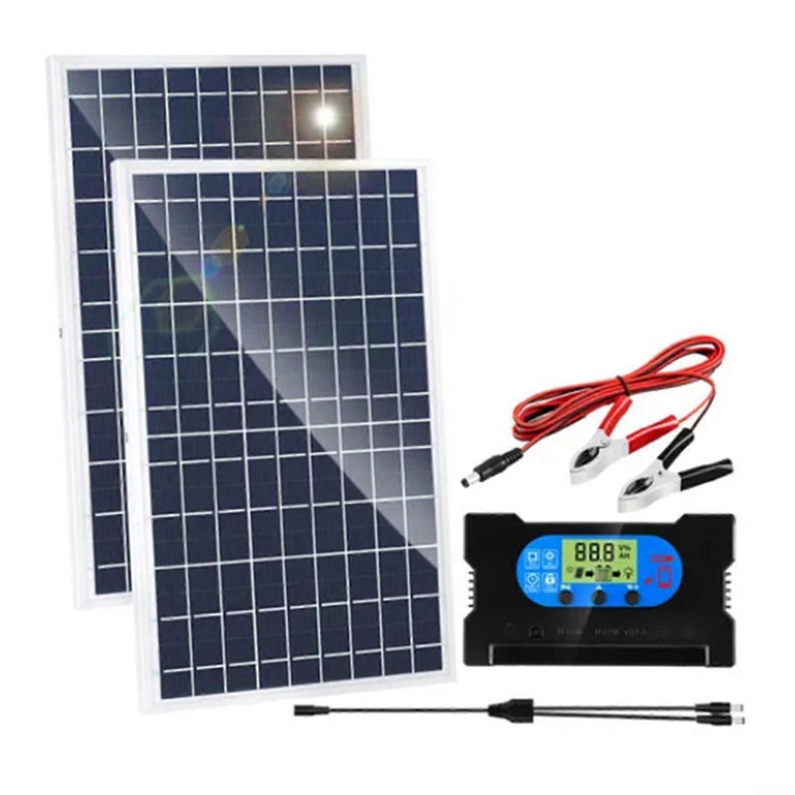 60A Solar Charge Controller 12V/24V Dual Chip Fast Charging with USB for Mobile EV and Camping