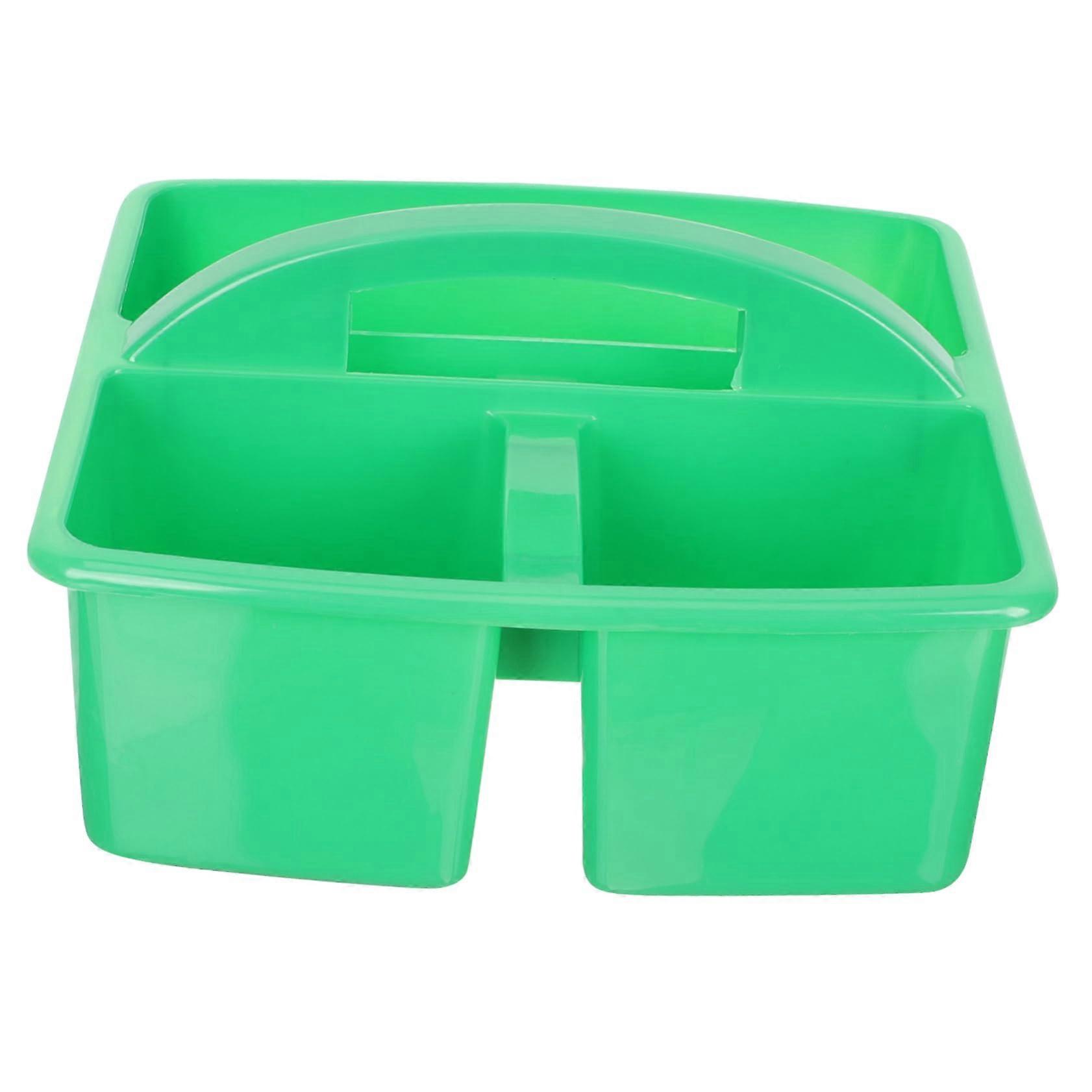 Plastic Storage Basket with Handle, Compact Multipurpose Organizer for Home and Office Supplies