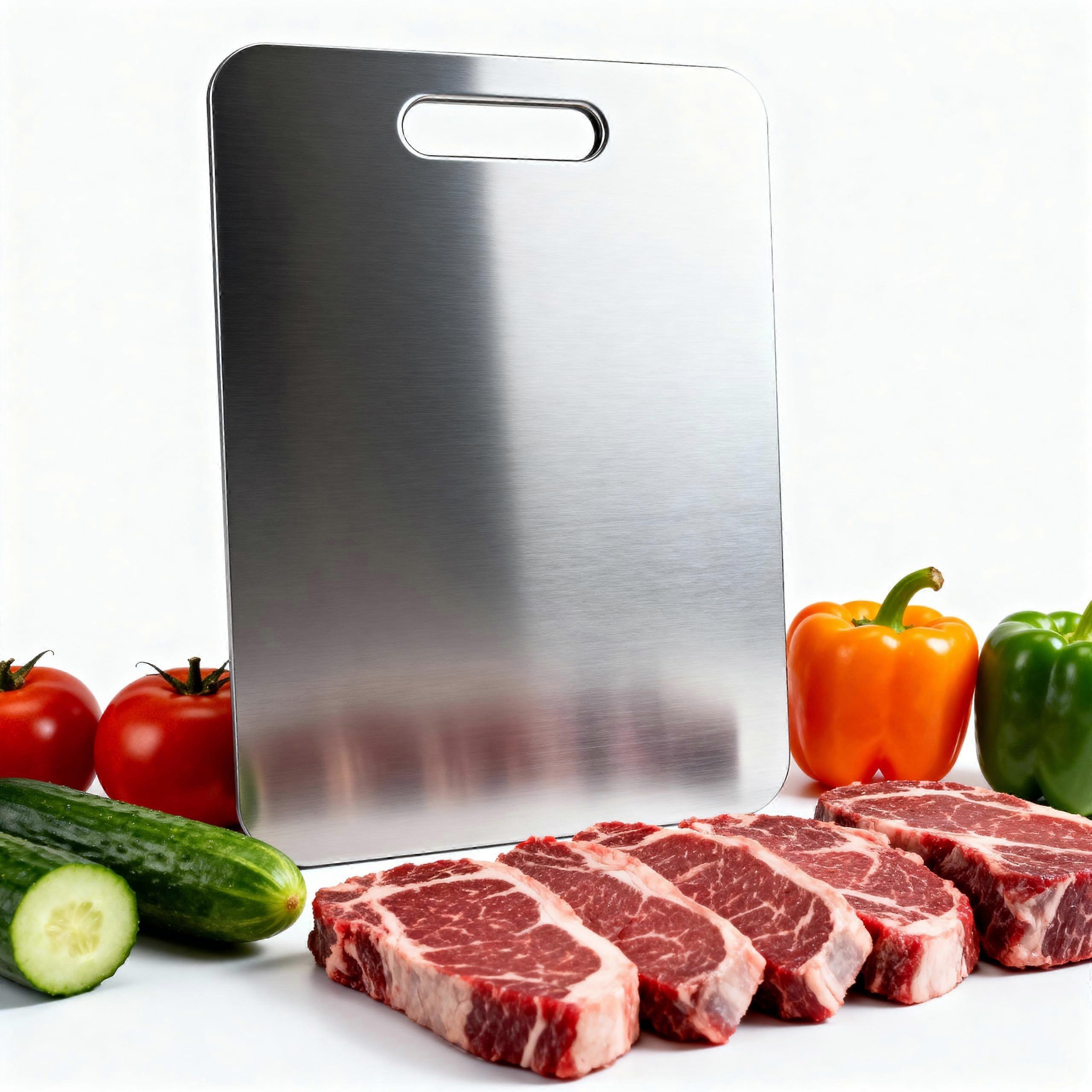 Titanium Cutting Board for Kitchen, Durable 13'x9' Metal Chopping Board, Keeps Knives Sharp, Dishwasher Safe