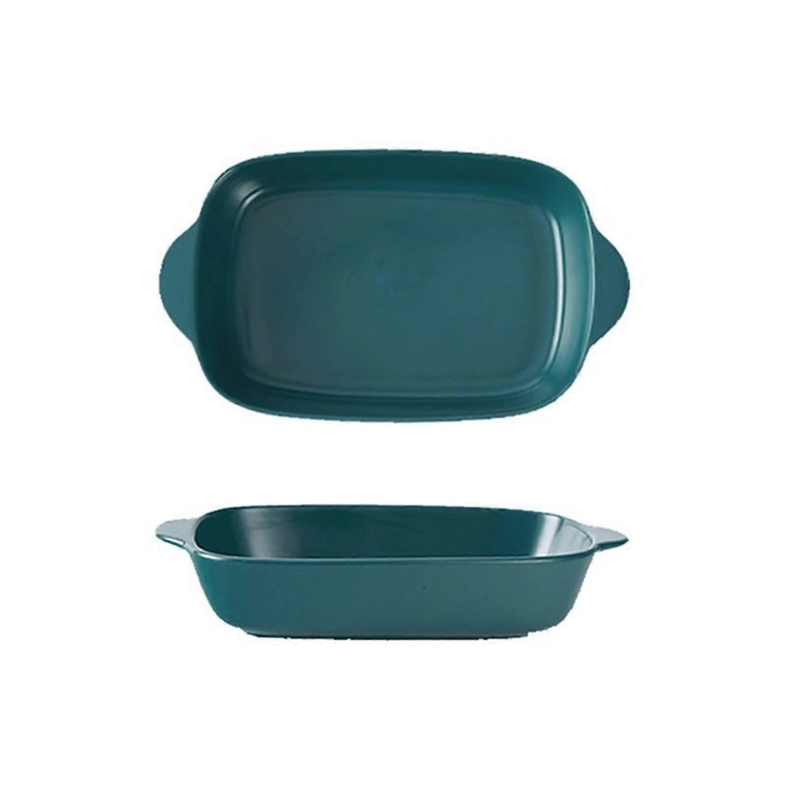 Rectangular Ceramic Dinner Plate Matte Oven Safe Serving Tray Dishwasher and Freezer Safe