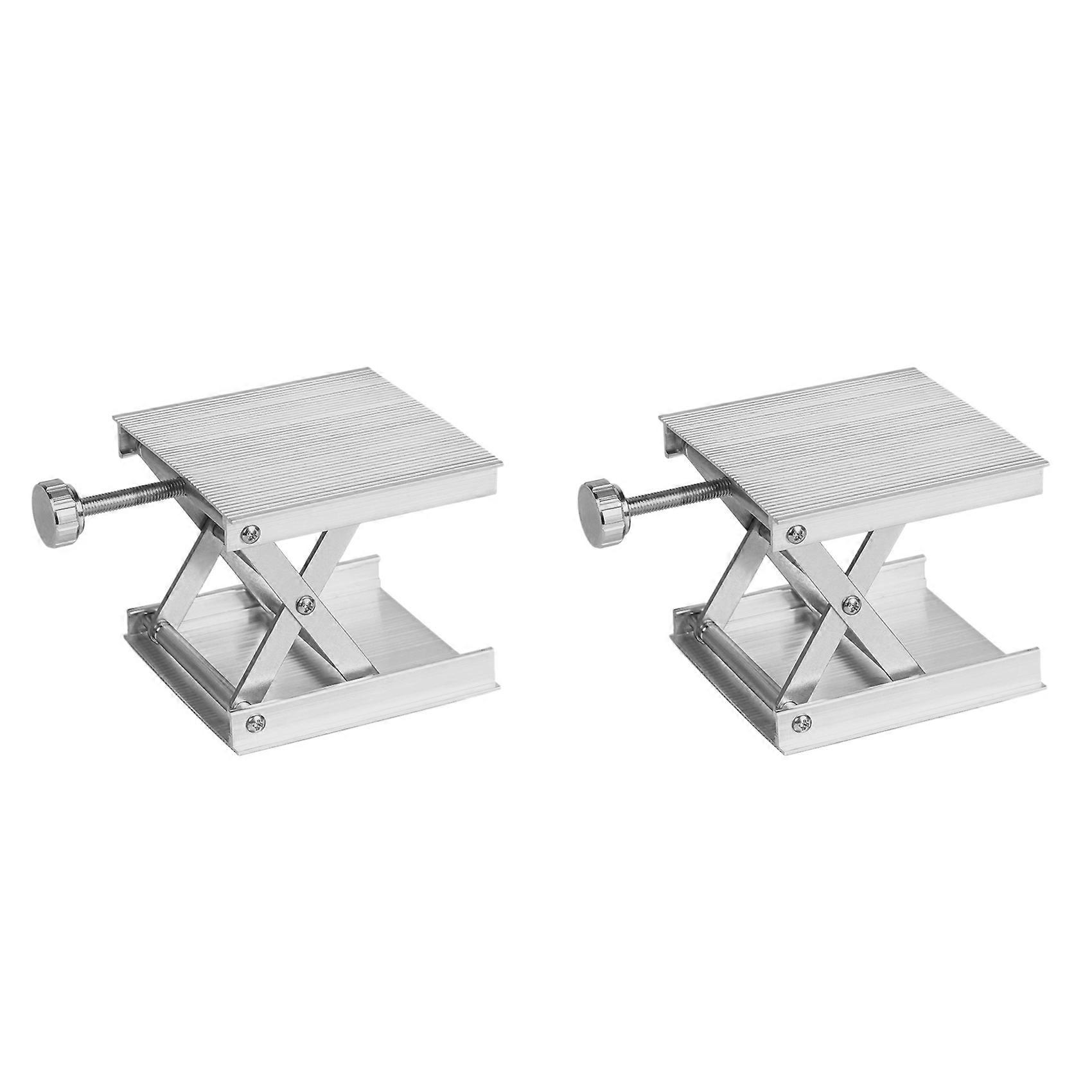 Plataforma de elevação horizontal ajustável com 2 racks de arame de 12/16 polegadas, suportando rotação horizontal e vertical de 360°.
