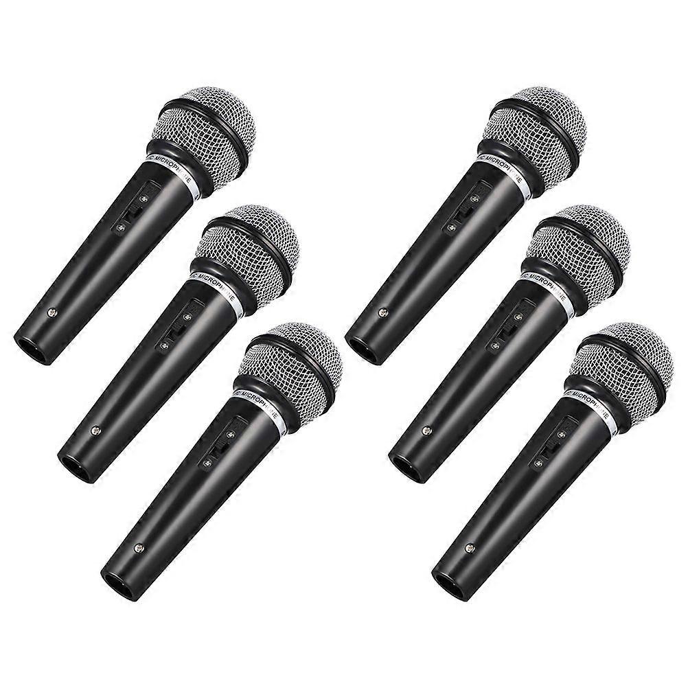 Simulation Microphone Prop Plastic Fake Microphone Model for Party Use 6Pcs