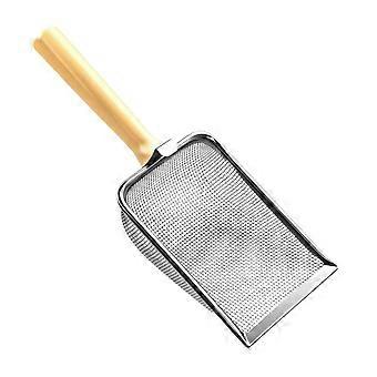 Cat Litter Scoop Stainless Steel with Ergonomic Wooden Handle, Heavy Duty for Multiple Cats