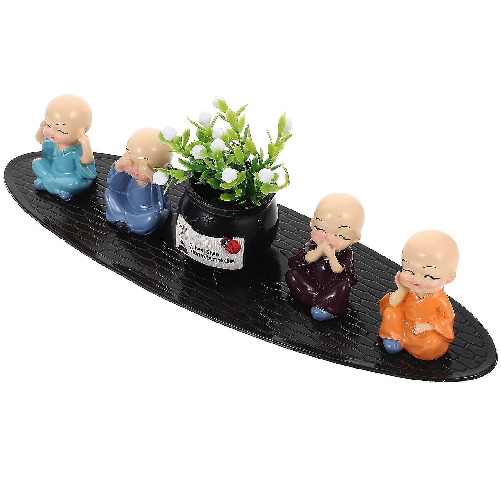 Car Dashboard Monk Decorative Props for Decoration 1Set Resin Small Monk Model