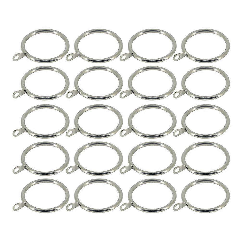 Drapery Rings With Hooks Simple Design Round Shape Silver Color 37MM 20Pcs