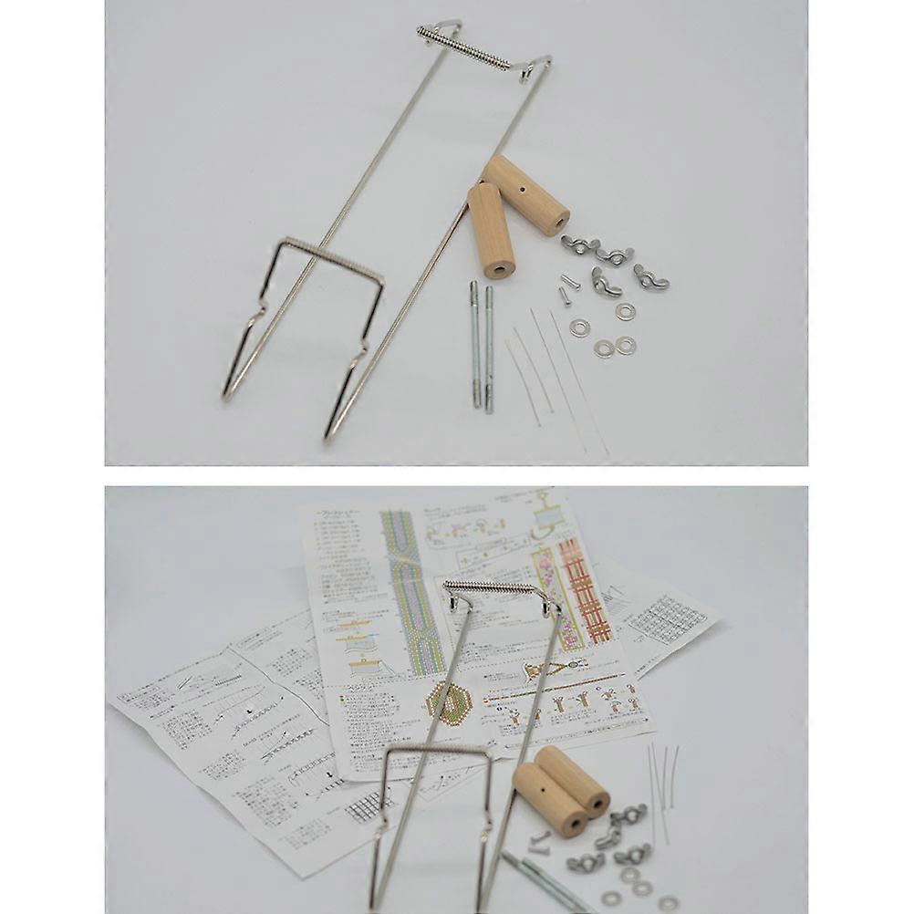 Simple Bead Loom Device for Weaving Use 3Pcs Metal Frame Traditional Bead Loom