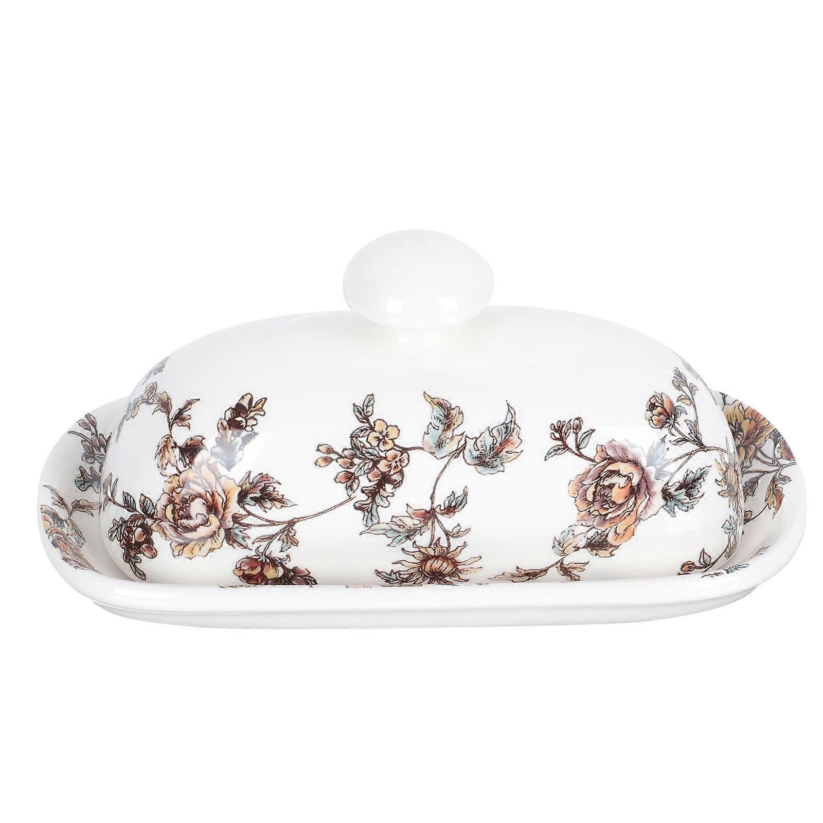 Ceramic Yellow Butter Box Designed Food Dish for Storage Use 1Pcs