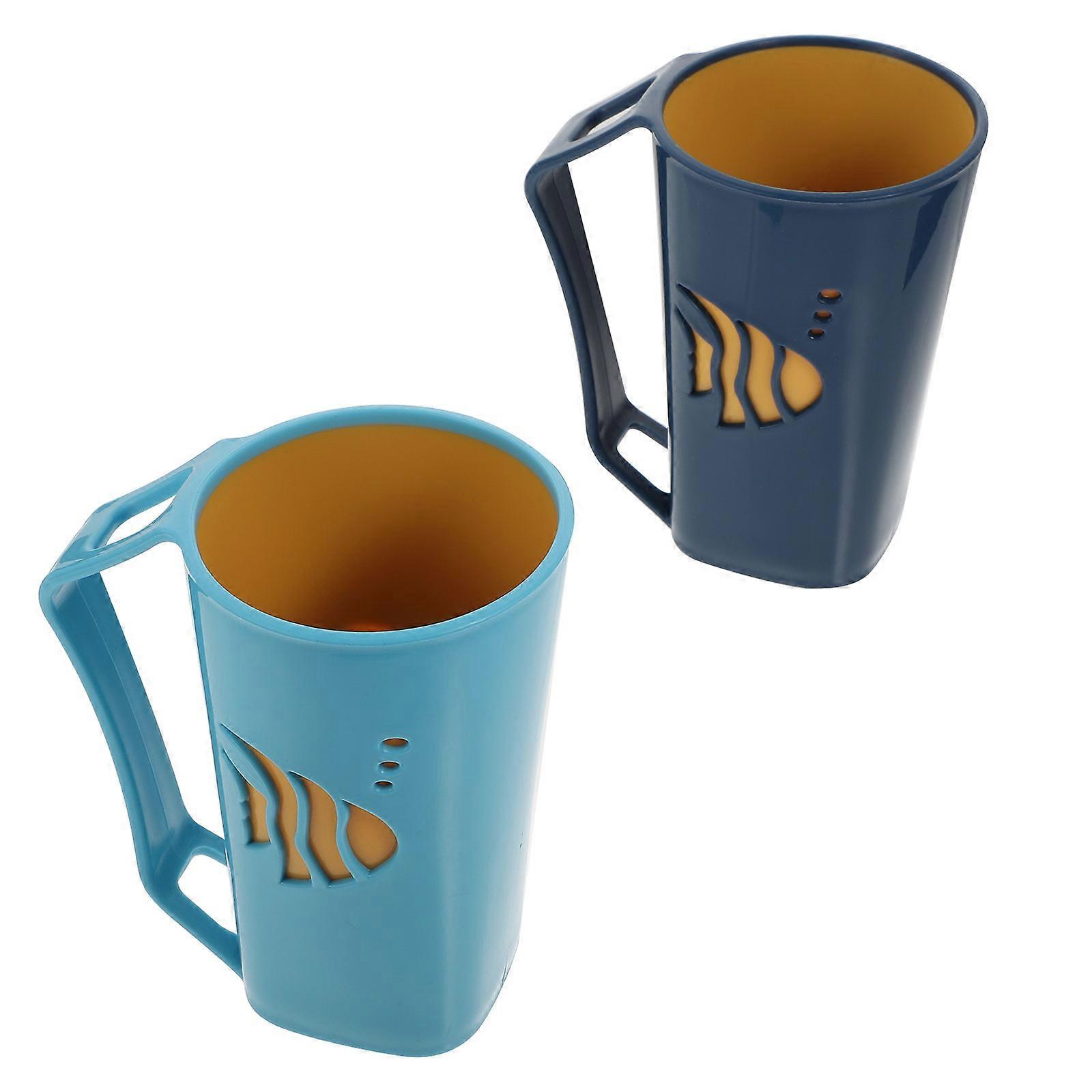 Tooth Brushing Cups for Home Use with Assorted Colors 2Pcs