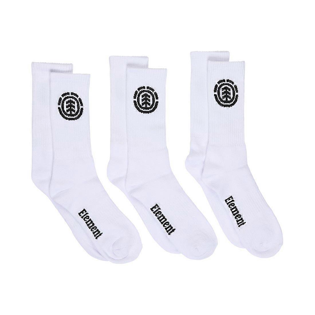 Element Icon Crew Socks 3 Pack - Optic White