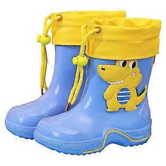 Kids' Cartoon Animal Rain Boots, Lightweight & Comfortable, Blue, Size 6-7 Years, Compatible with Outdoor Activities