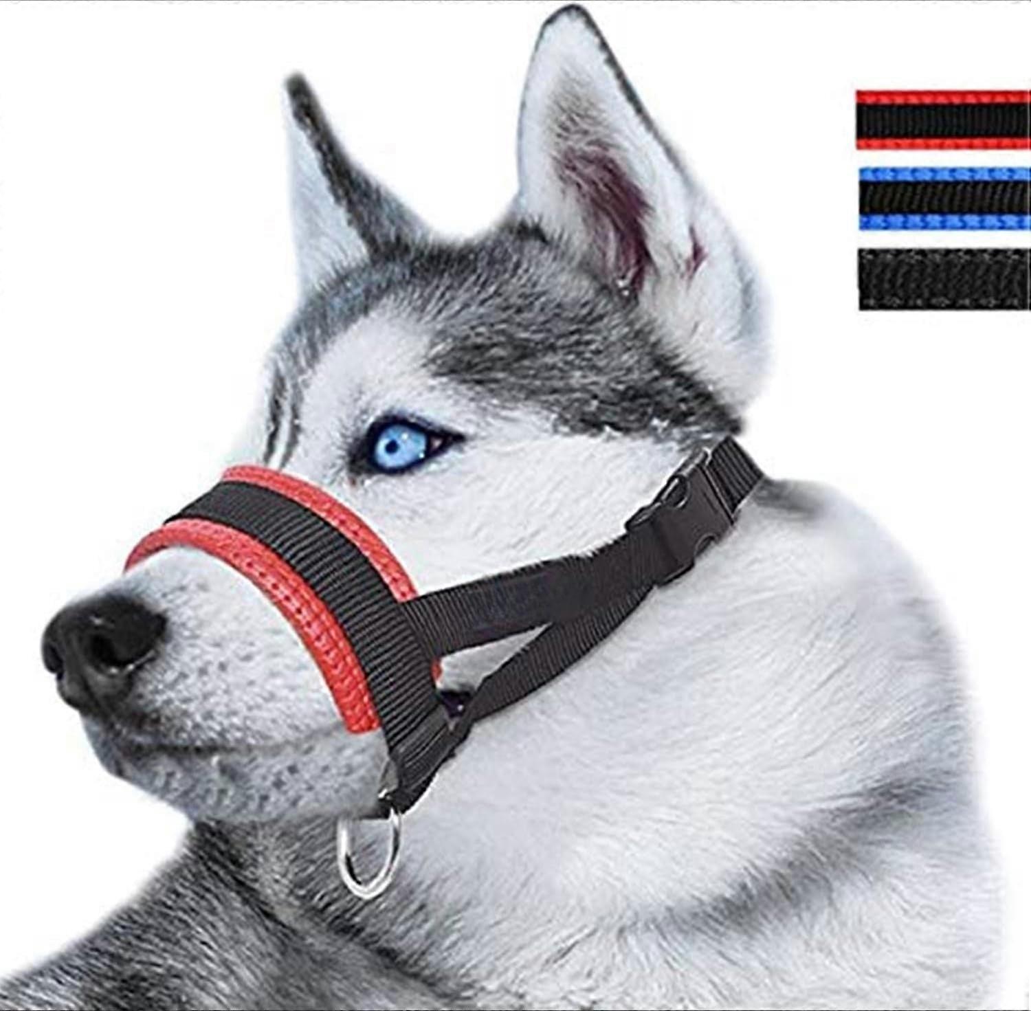 Nylon Dog Muzzle for Small,Medium,Large Dogs Prevent from Biting,Barking and Chewing,Adjustable Loop