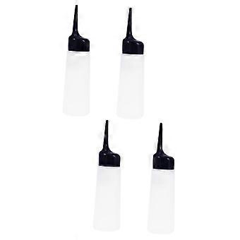 4pcs Hairdressing Applicator Bottle Set with Precise Flow Control, Clear Markings, Refillable for Salon and Home Use