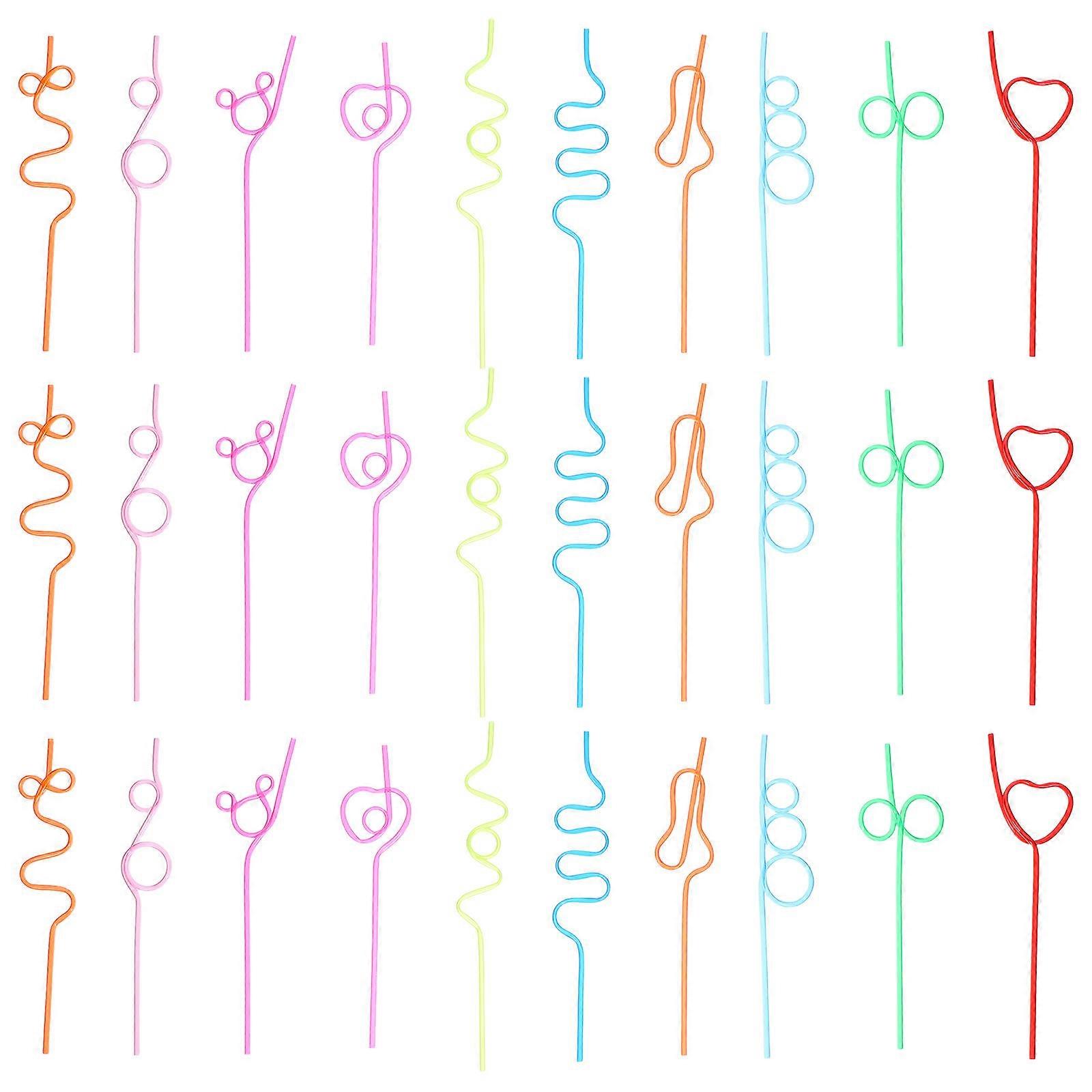 Reusable Drinking Straws for Party Use Assorted Colors 30Pcs
