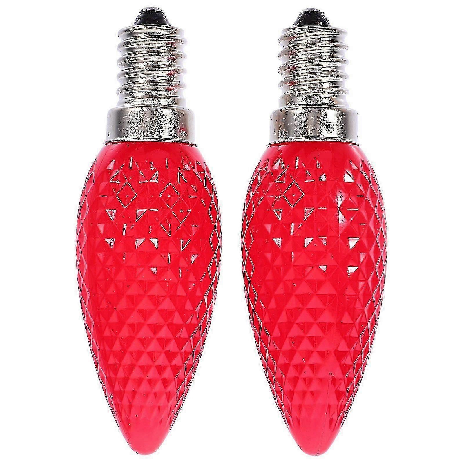 2pcs Pattern LED Candle Bulbs | E14 Socket | Colored Bulbs for Holiday Decor